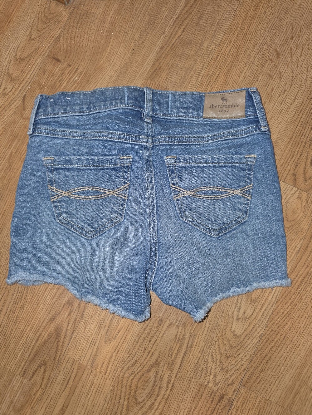 Abercrombie & Fitch Blue Denim Frayed Hem Shorts
